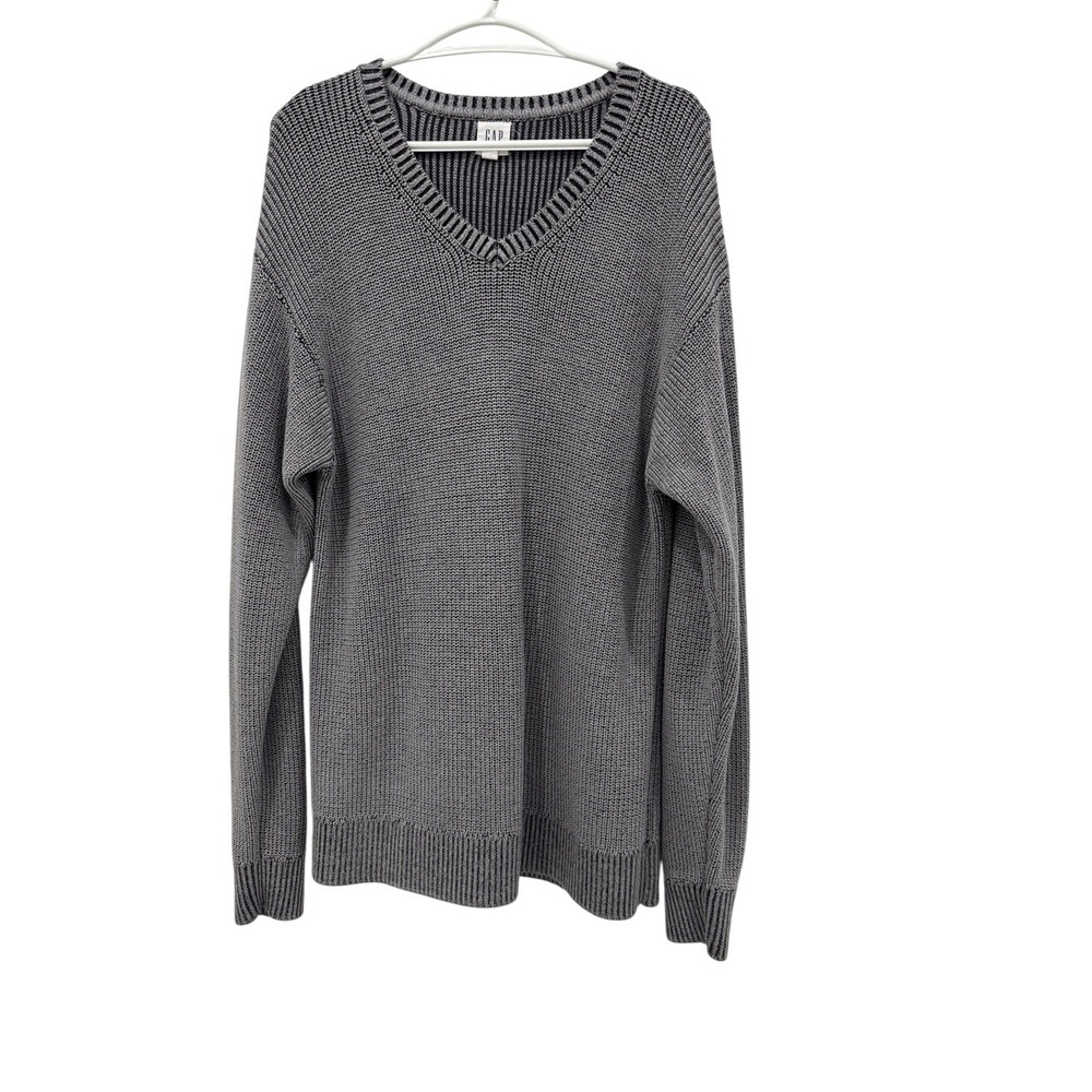 GAP Men's 100% Cotton Gray V Neck Sweater Size L